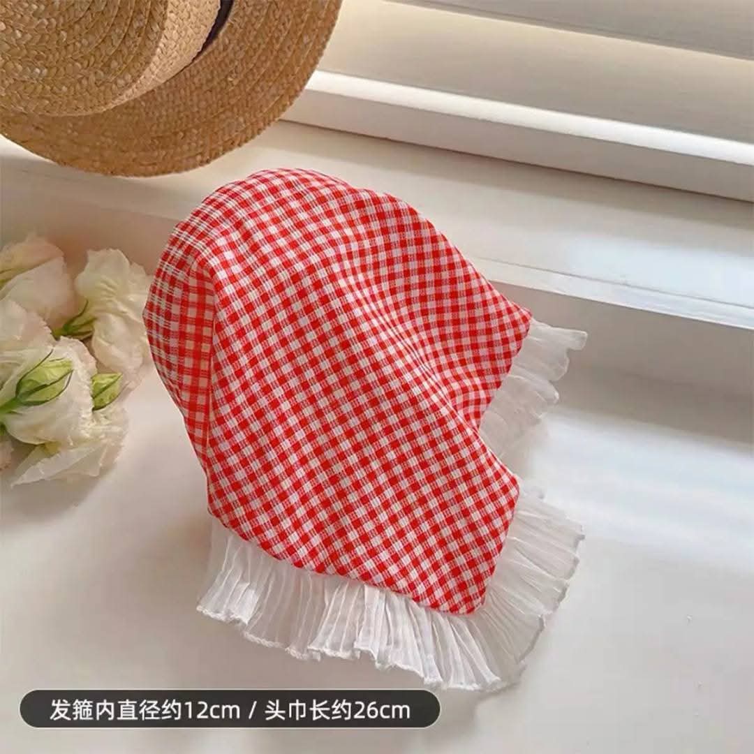 Check Bandana Band-red