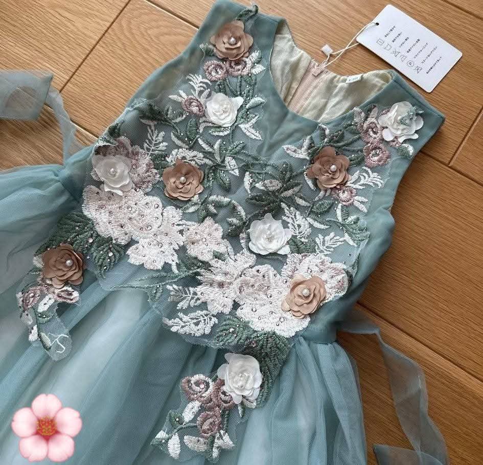 Aqua flower Party dress