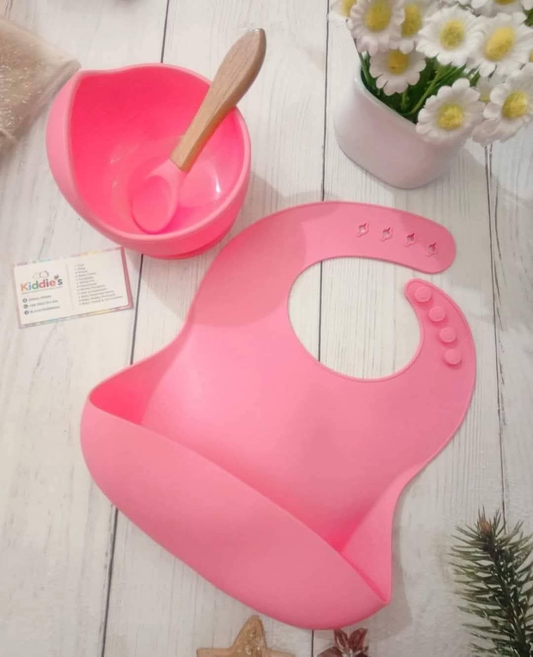 Silicone Baby Feeding Set (Bowl + Bib)