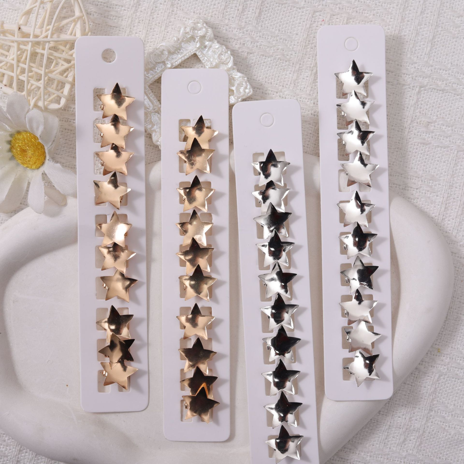 Mini Star Metal Hair Clip 10 Pcs