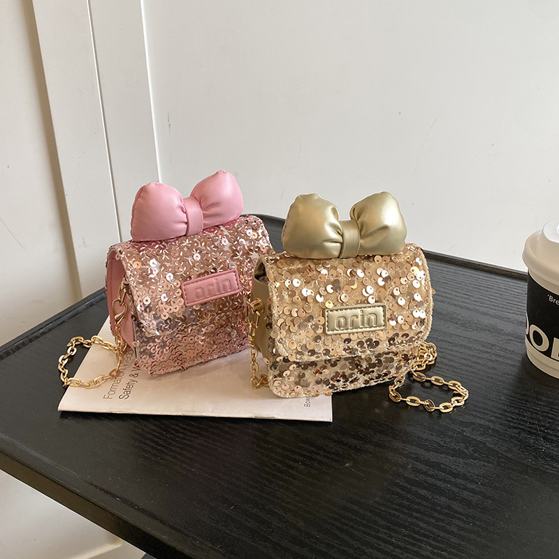 Sequin bow bag