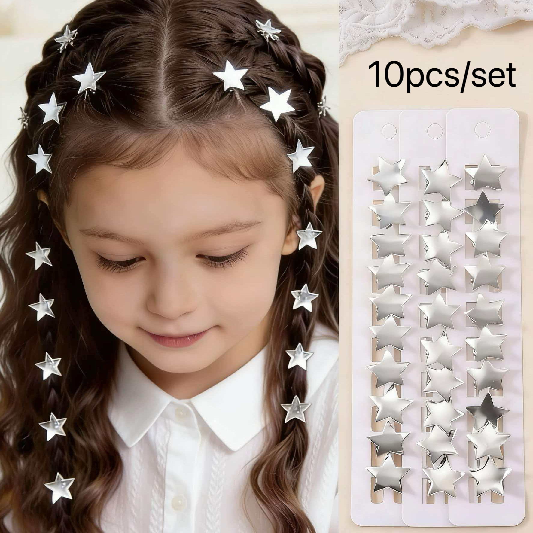 Mini Star Metal Hair Clip 10 Pcs