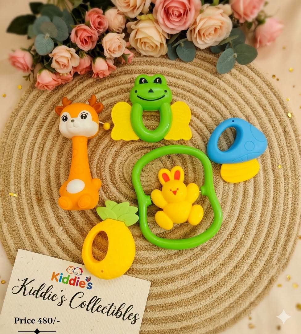 5 pcs silicon Rattle Set